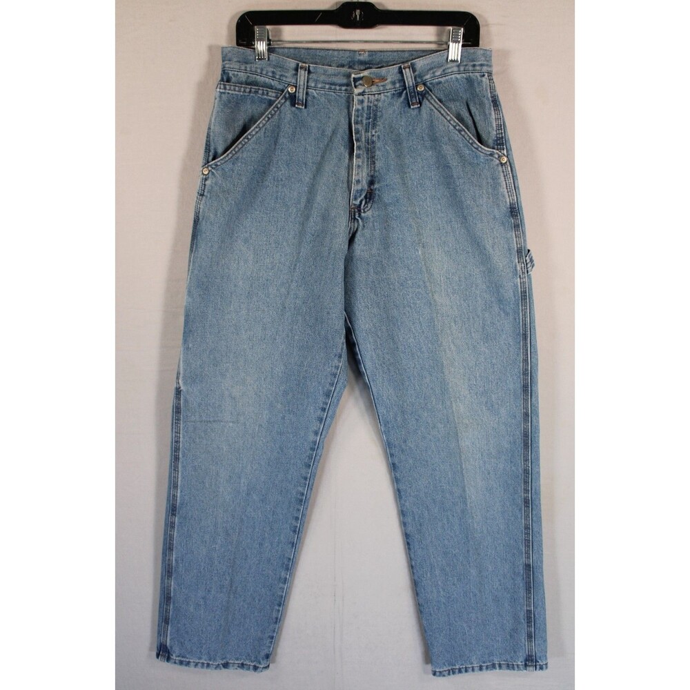 Wrangler Carpenter Jeans Men’s 30x32 Light Wash Blue Denim Workwear